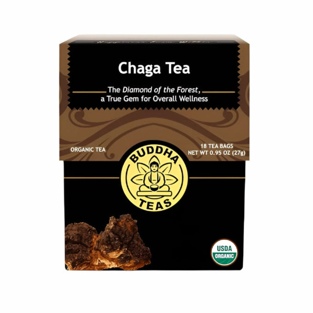 Buddha Teas Chaga Tea – Immune-Boosting Organic Wellness Tea 18 Bags