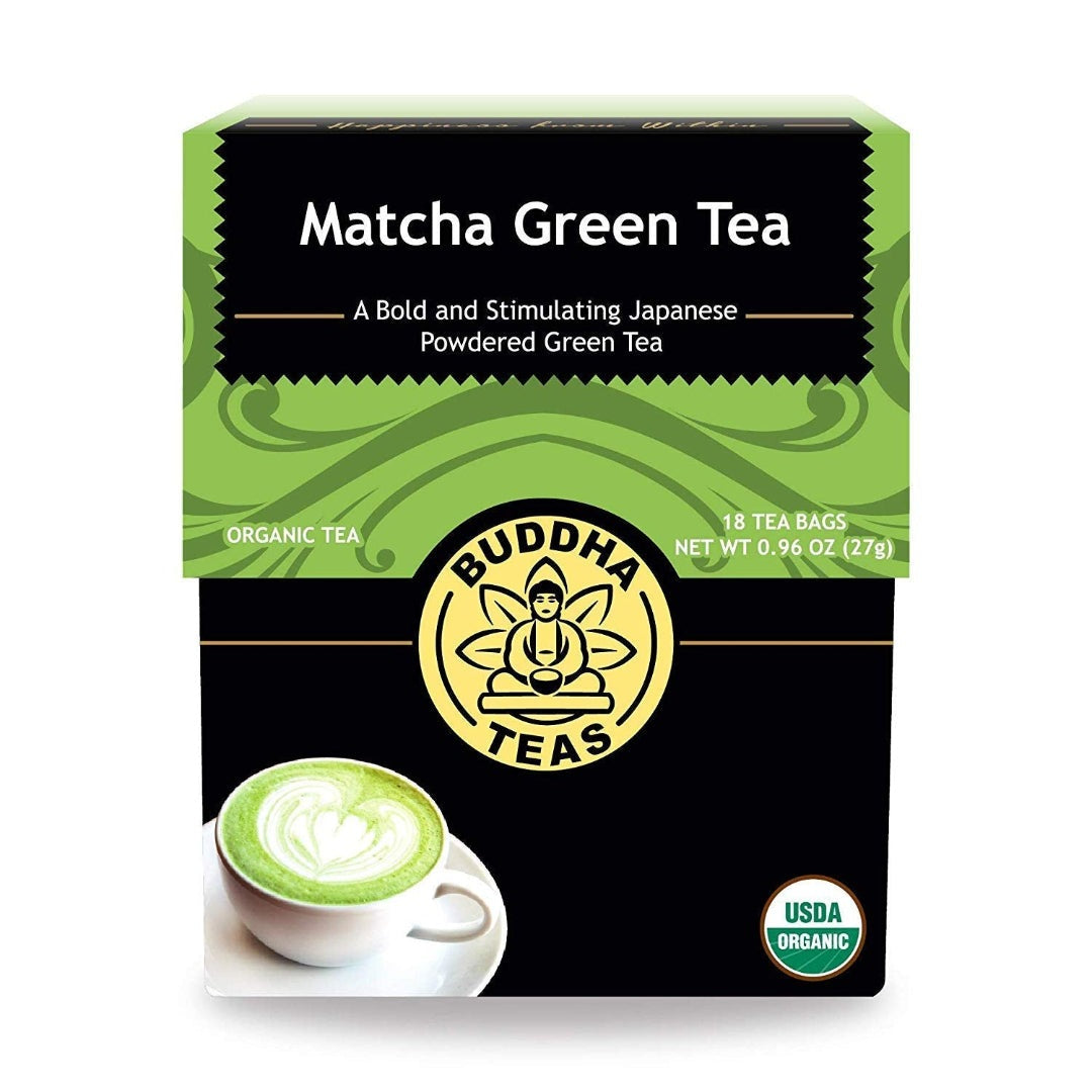 Buddha Teas Matcha Green Tea – Antioxidant-Rich Organic Energy Boost 18 Bags