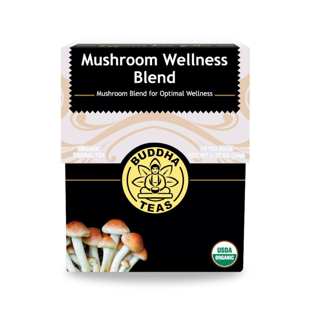 Buddha Teas Mushroom Wellness Blend – Organic Immunity & Vitality Tea 18 Bags