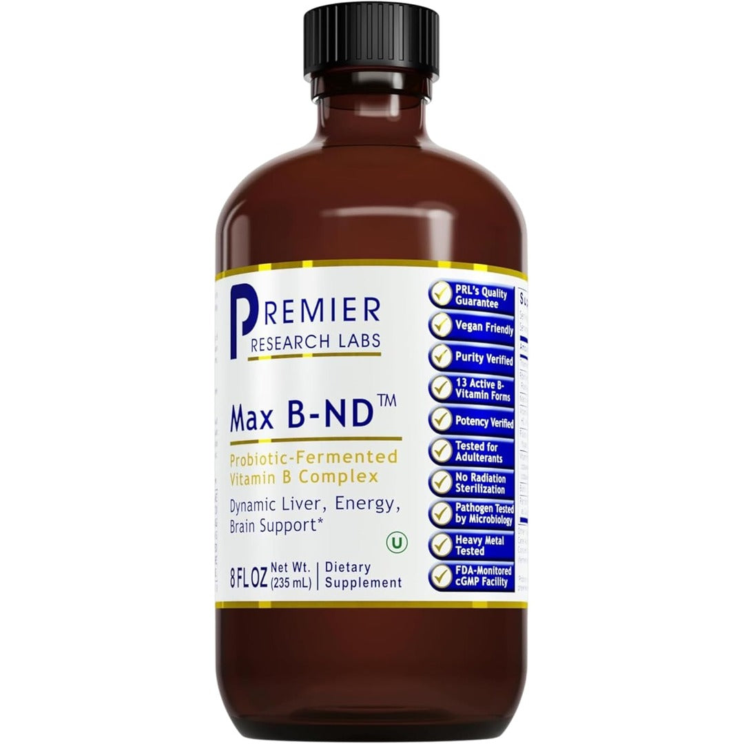 Max B-ND 8 fl oz – Liquid Vitamin B Complex by Premier Research Labs for Energy, Stress Support, and Immune Health