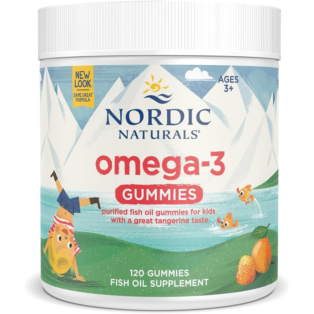 Nordic Omega-3 Gummies 120 Gummies – Tasty Omega-3 Supplement for Kids and Adults, Supports Brain, Heart, and Eye Health