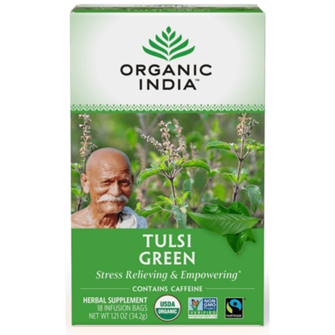 Tulsi Green Tea 18 Bags – Organic Antioxidant-Rich Tea for Energy, Detox, and Stress Relief